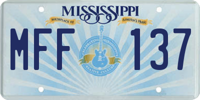 MS license plate MFF137