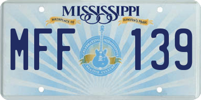 MS license plate MFF139