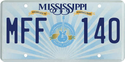 MS license plate MFF140