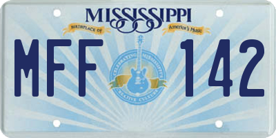 MS license plate MFF142