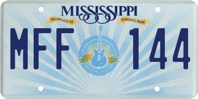 MS license plate MFF144