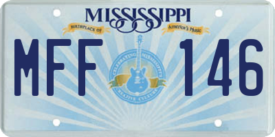 MS license plate MFF146
