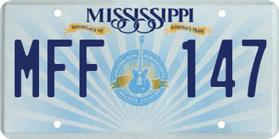 MS license plate MFF147