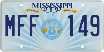 MS license plate MFF149