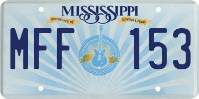 MS license plate MFF153