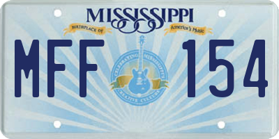 MS license plate MFF154