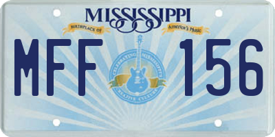MS license plate MFF156