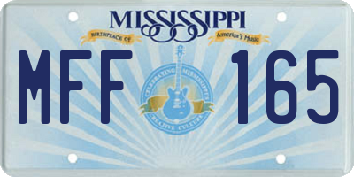 MS license plate MFF165