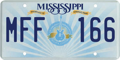 MS license plate MFF166