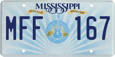MS license plate MFF167