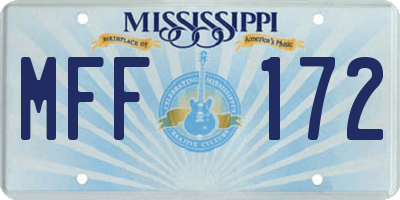 MS license plate MFF172