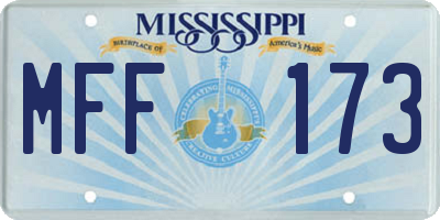 MS license plate MFF173