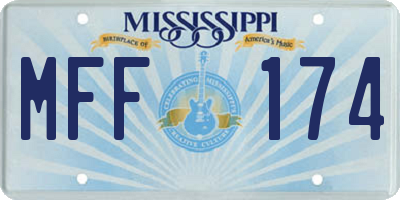 MS license plate MFF174
