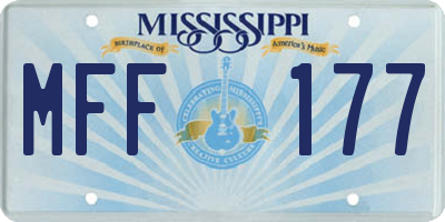 MS license plate MFF177