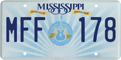 MS license plate MFF178