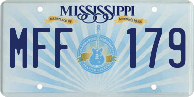 MS license plate MFF179
