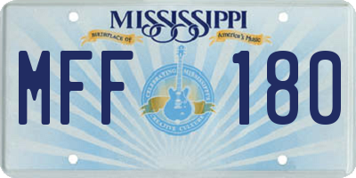 MS license plate MFF180