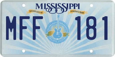 MS license plate MFF181