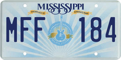MS license plate MFF184