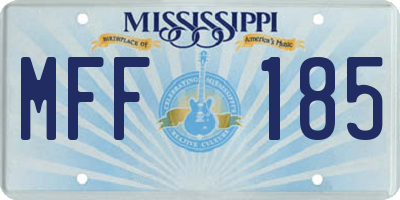 MS license plate MFF185