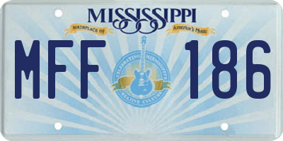 MS license plate MFF186