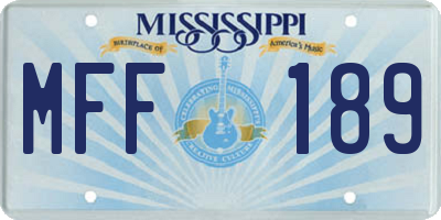 MS license plate MFF189