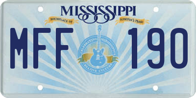 MS license plate MFF190