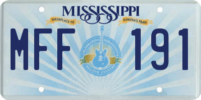 MS license plate MFF191