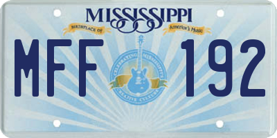 MS license plate MFF192