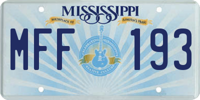 MS license plate MFF193