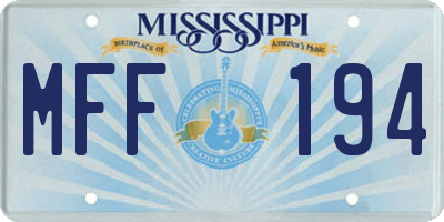 MS license plate MFF194