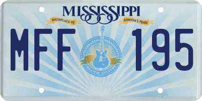MS license plate MFF195