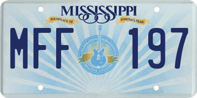 MS license plate MFF197