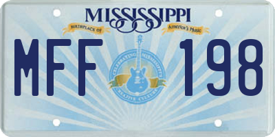 MS license plate MFF198