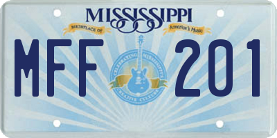 MS license plate MFF201