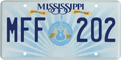 MS license plate MFF202