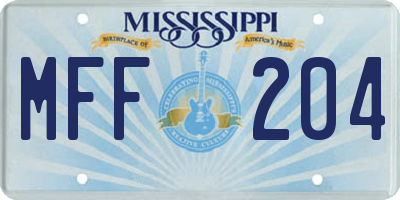 MS license plate MFF204