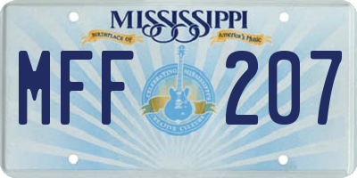 MS license plate MFF207