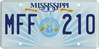 MS license plate MFF210