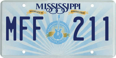 MS license plate MFF211