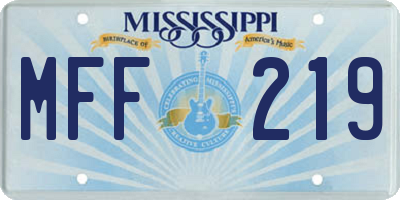 MS license plate MFF219