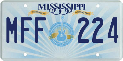MS license plate MFF224