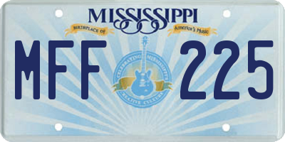 MS license plate MFF225