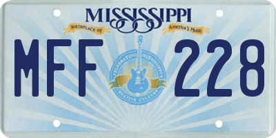 MS license plate MFF228