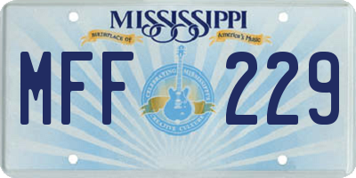 MS license plate MFF229