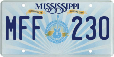 MS license plate MFF230