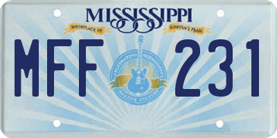 MS license plate MFF231