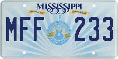 MS license plate MFF233