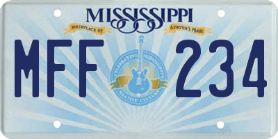 MS license plate MFF234
