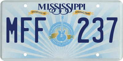 MS license plate MFF237